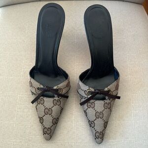 GUCCI Double GG slide heels - size 5